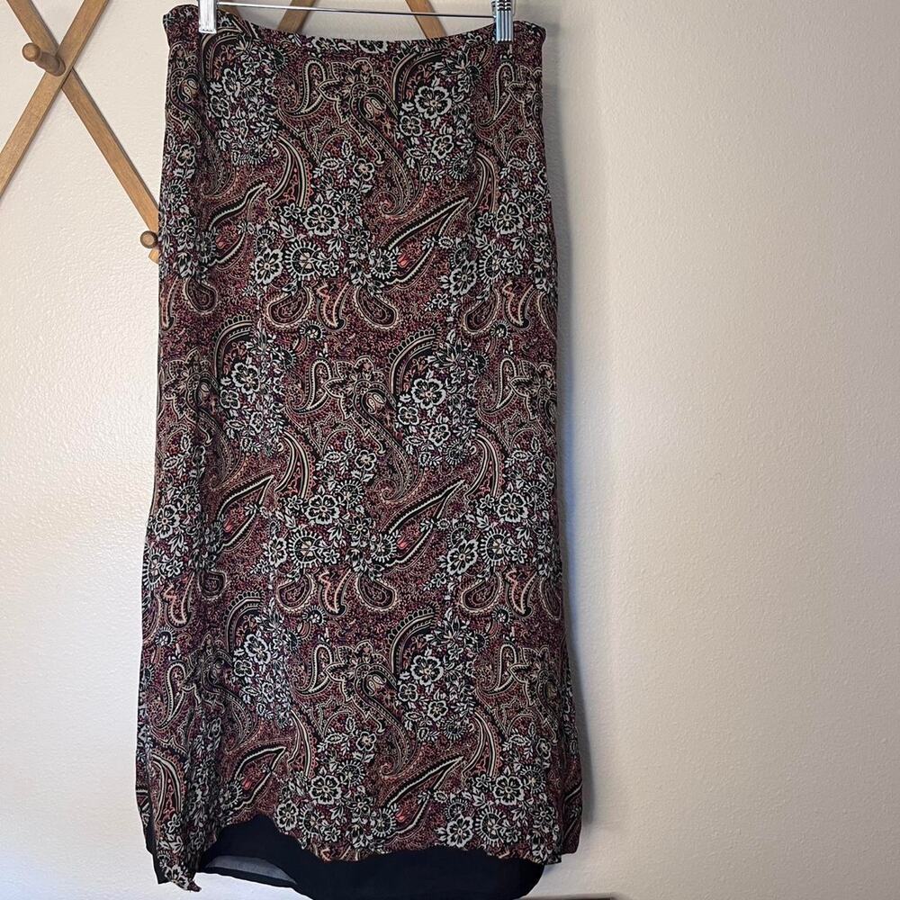 Charter Club Vintage Paisley Silk Blend Maxi Skirt 12